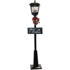Fraser Hill Farm Let It Snow Series 71-In. Musical Street Lamp in Black with Car Scene, 2 Signs, Cascading Snow, and Christmas Carols