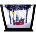 Fraser Hill Farm Let It Snow Series 71-In. Musical Street Lamp in Black with Car Scene, 2 Signs, Cascading Snow, and Christmas Carols