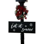 Fraser Hill Farm Let It Snow Series 71-In. Musical Street Lamp in Black with Car Scene, 2 Signs, Cascading Snow, and Christmas Carols