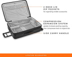 Sympatico Hardside Large Spinner Luggage, Matte Black, 30-Inch Checked