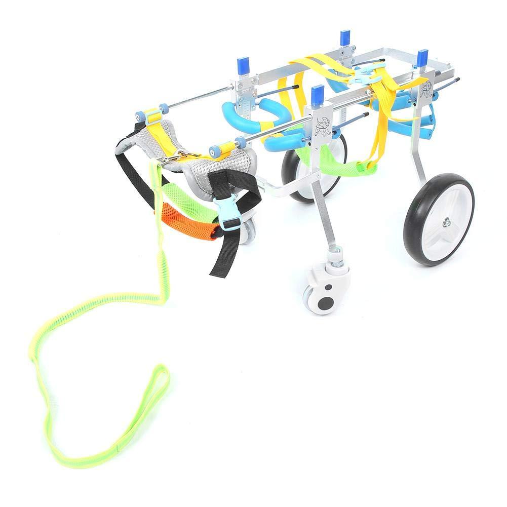 Zouminy Pet Wheelchair, 4-Wheeled Pet Hind Limb Rehabilitation Auxiliary Wheelchair for Paralyzed Handicapped Dog Cat