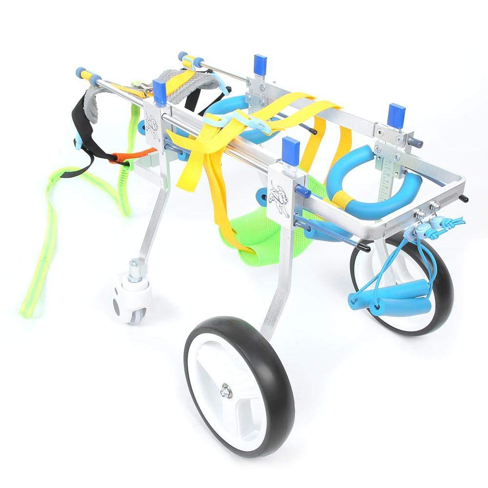 Zouminy Pet Wheelchair, 4-Wheeled Pet Hind Limb Rehabilitation Auxiliary Wheelchair for Paralyzed Handicapped Dog Cat