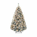 7.5ft Pre-Lit Snow Flocked Artificial Holiday Christmas Pin