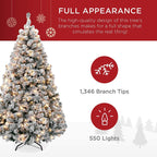 7.5ft Pre-Lit Snow Flocked Artificial Holiday Christmas Pin