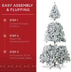 7.5ft Pre-Lit Snow Flocked Artificial Holiday Christmas Pin
