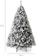 7.5ft Pre-Lit Snow Flocked Artificial Holiday Christmas Pin