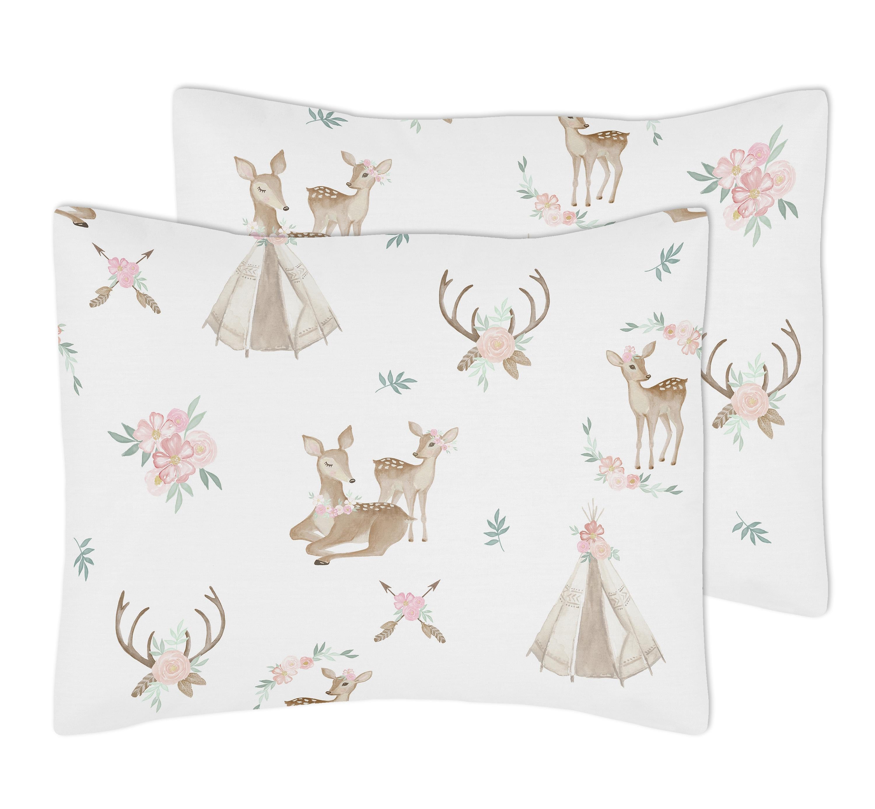 Deer Floral Full / Queen Bed Comforter Bedding Set by Sweet Jojo s