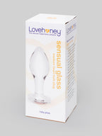 Lovehoney Sensual Glass Jeweled Heart Butt Plug 3 Inch, Clear
