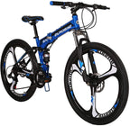 OBK G4/G6 26" Full Suspension Folding Mountain Bike 21 Speed Bicycle Men or Women MTB Foldable Frame