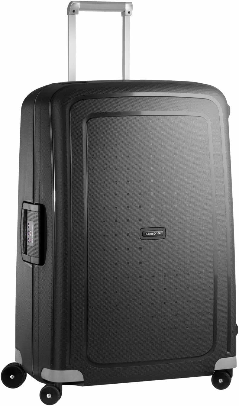 S'Cure Hardside Luggage with Spinner Wheels, Black, Checked-Large 28-Inch