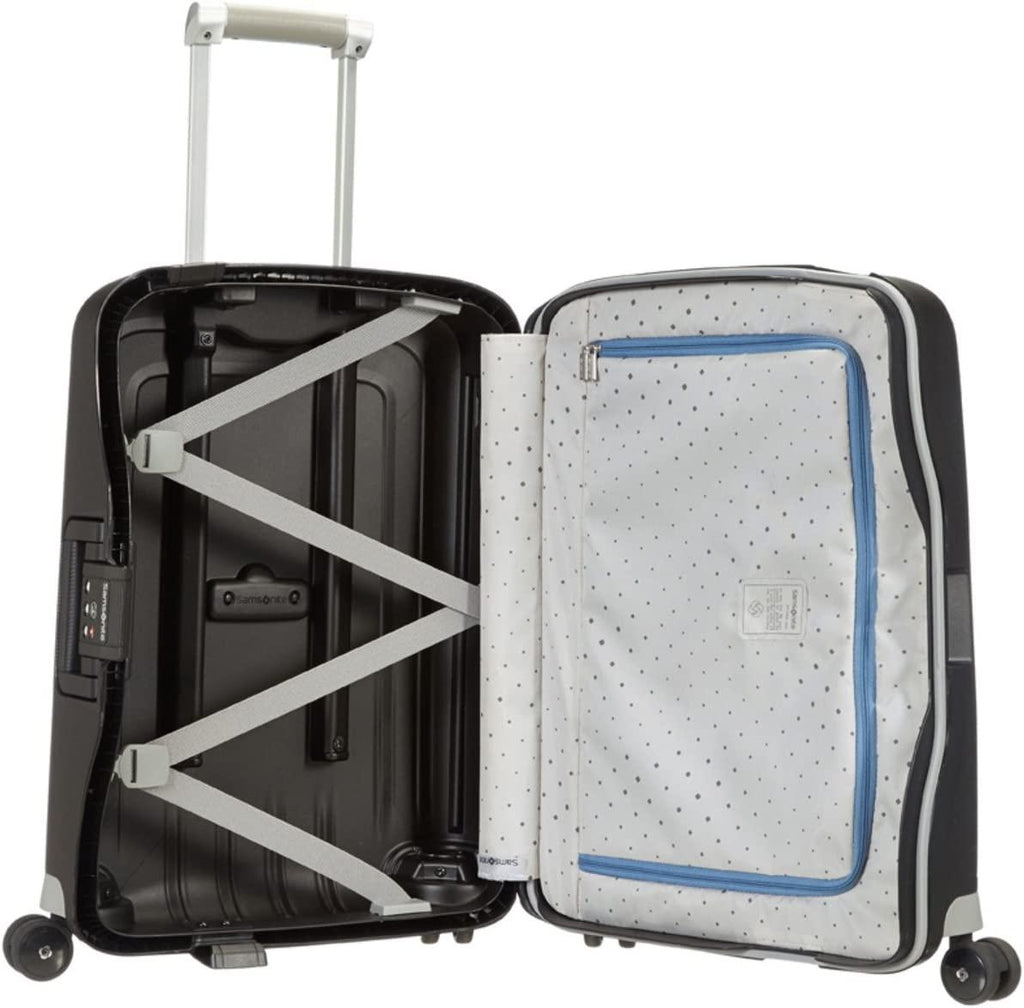 S'Cure Hardside Luggage with Spinner Wheels, Black, Checked-Large 28-Inch