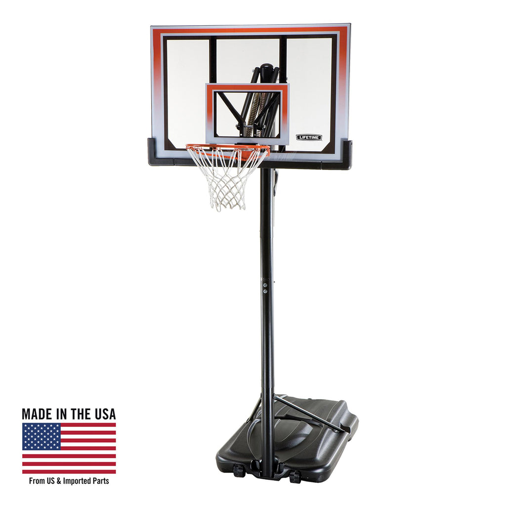 Lifetime 50 In. Shatterproof Portable One Hand Height Adjustable Basketball System, 71566