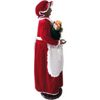 Christmas Time 58-In. African American Dancing Mrs. Claus with Apron and Gift Sack | Animated Indoor Christmas Holiday Home Decor | CT-AMC058-2RD1-AA