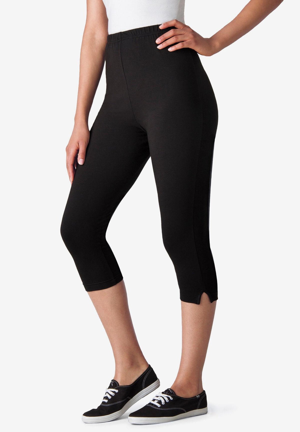 stretch cotton capri legging