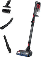 Shark IZ662H Vertex Pro Lightweight Cordless Stick Vacuum with IQ Display, DuoClean PowerFins &amp; MultiFLEX, Includes Crevice Tool, Pet Multi-Tool &amp; Anti-Allergen Dusting Brush, 60min Runtime, Black/Red