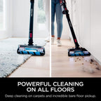 Shark IZ662H Vertex Pro Lightweight Cordless Stick Vacuum with IQ Display, DuoClean PowerFins &amp; MultiFLEX, Includes Crevice Tool, Pet Multi-Tool &amp; Anti-Allergen Dusting Brush, 60min Runtime, Black/Red
