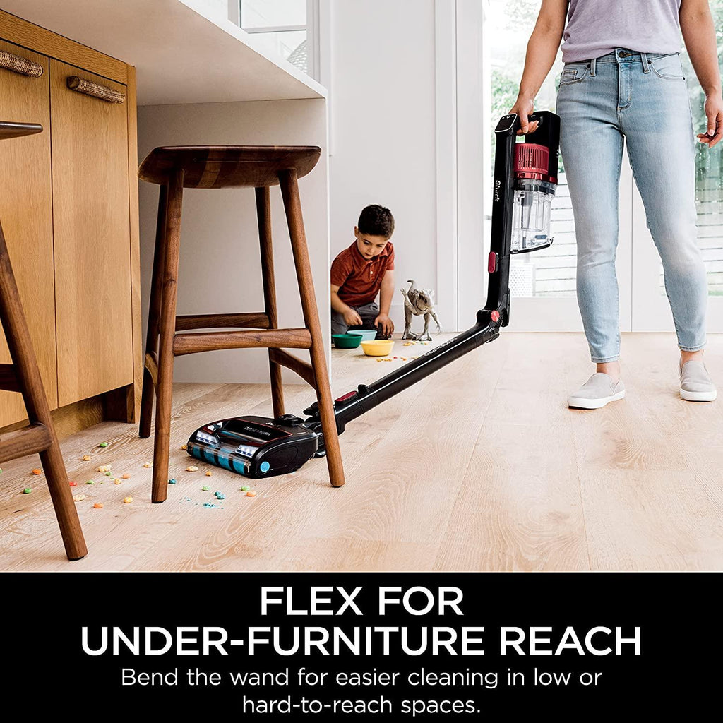 Shark IZ662H Vertex Pro Lightweight Cordless Stick Vacuum with IQ Display, DuoClean PowerFins &amp; MultiFLEX, Includes Crevice Tool, Pet Multi-Tool &amp; Anti-Allergen Dusting Brush, 60min Runtime, Black/Red