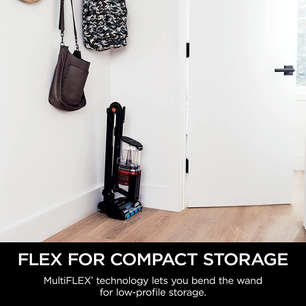 Shark IZ662H Vertex Pro Lightweight Cordless Stick Vacuum with IQ Display, DuoClean PowerFins &amp; MultiFLEX, Includes Crevice Tool, Pet Multi-Tool &amp; Anti-Allergen Dusting Brush, 60min Runtime, Black/Red