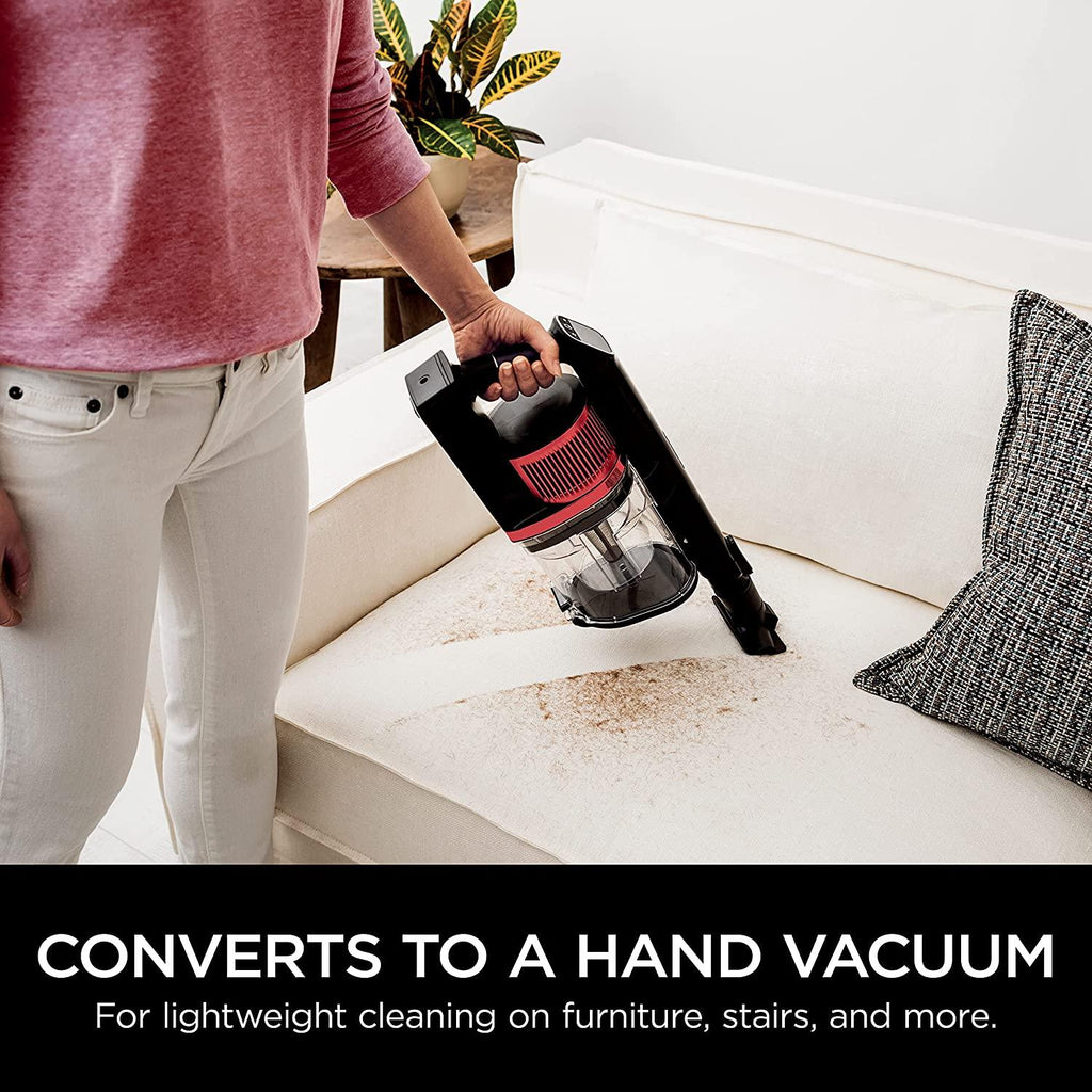 Shark IZ662H Vertex Pro Lightweight Cordless Stick Vacuum with IQ Display, DuoClean PowerFins &amp; MultiFLEX, Includes Crevice Tool, Pet Multi-Tool &amp; Anti-Allergen Dusting Brush, 60min Runtime, Black/Red