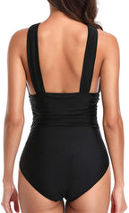 Women Crisscross One Piece Swimsuit Tummy Control Bathing Suit Front Crossover Swimwear