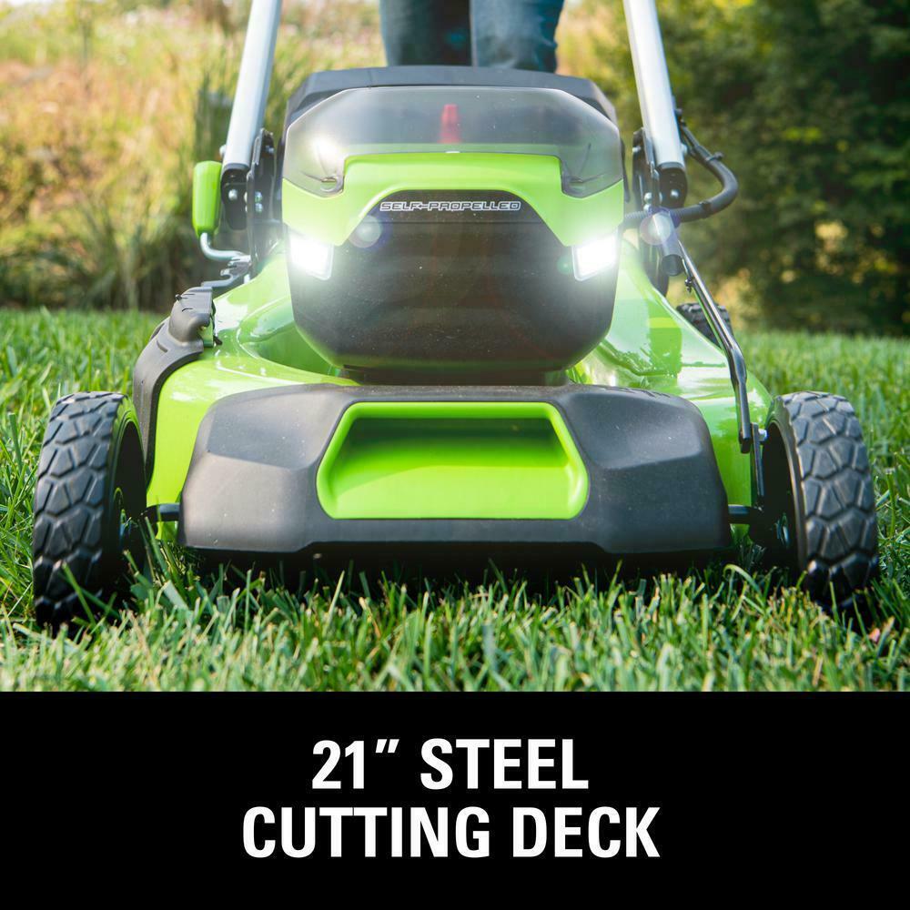 21 in. 60 V Rapid Charging Self-Propelled Lawn Mower Two 4 Ah Batteries