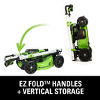 21 in. 60 V Rapid Charging Self-Propelled Lawn Mower Two 4 Ah Batteries