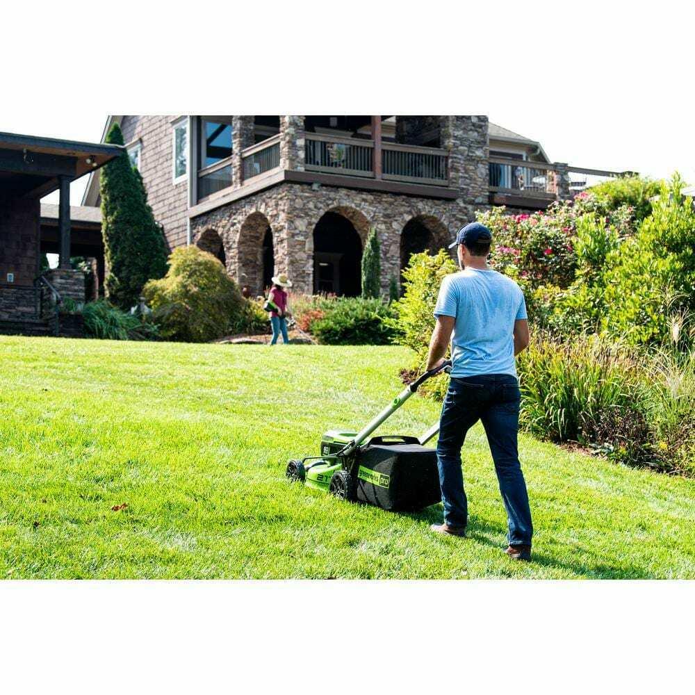 21 in. 60 V Rapid Charging Self-Propelled Lawn Mower Two 4 Ah Batteries