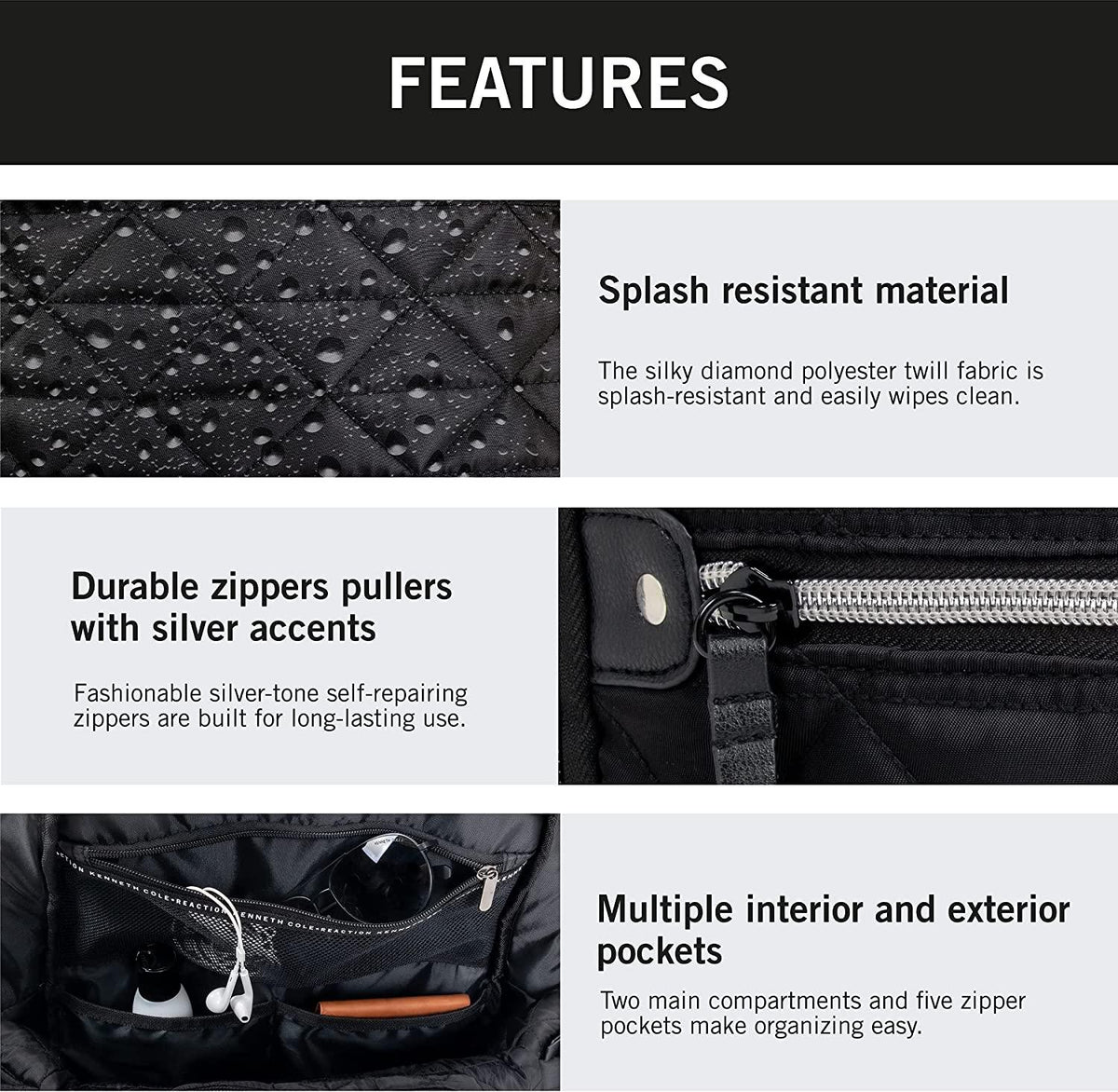 Diamond Tower Luggage Collection Lightweight Hardside Expandable 8-Wheel Spinner Travel Suitcase, Black, 2pc Bundle (Carry On+Backpack)