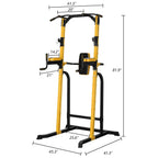 Joppoint Power Tower Weight capacity 661 LBS Multi-Function Dip Stands Pull Up Tower Height Adjustable Full Body Home Fitness Gym Tower