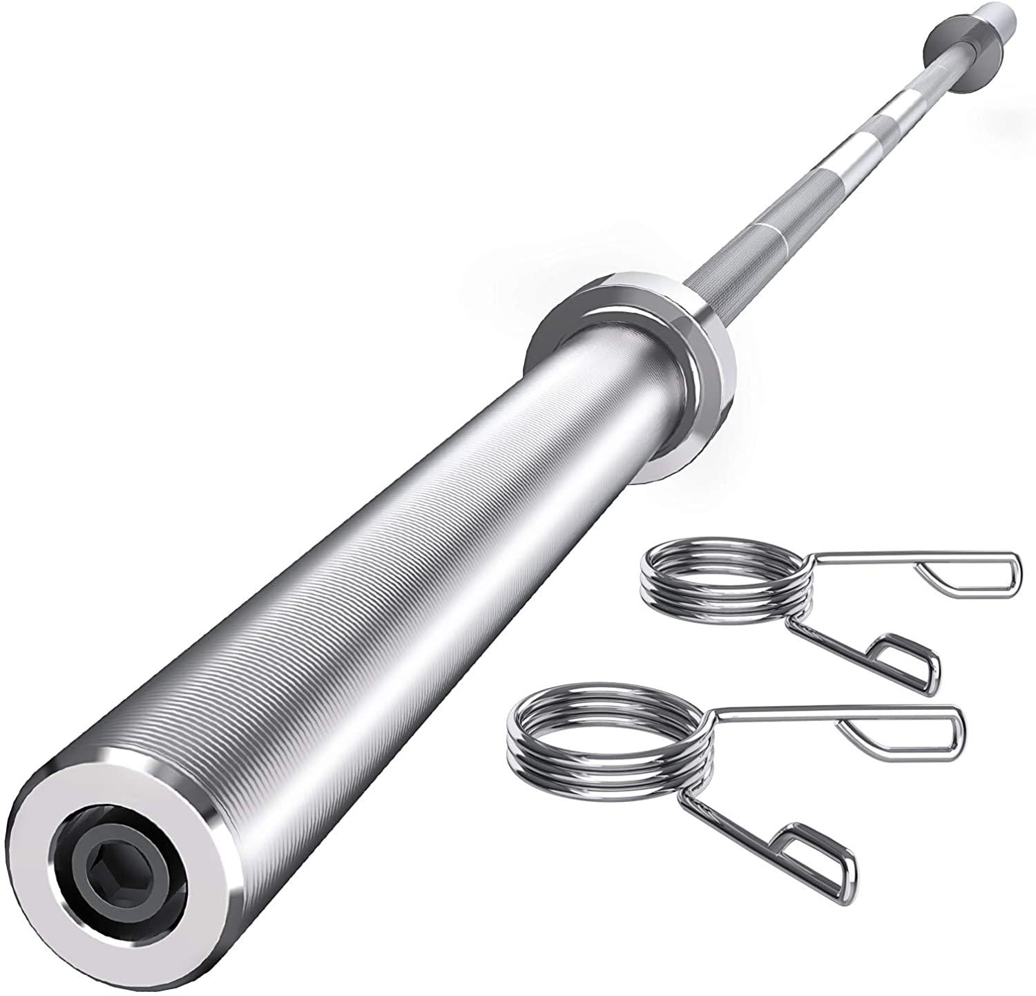 7ft Olympic Barbell Bar Standard Weight Bar for Power Lifting&amp;Weightlifting with Ring Collars Workout Bar Barbell for Strength Training