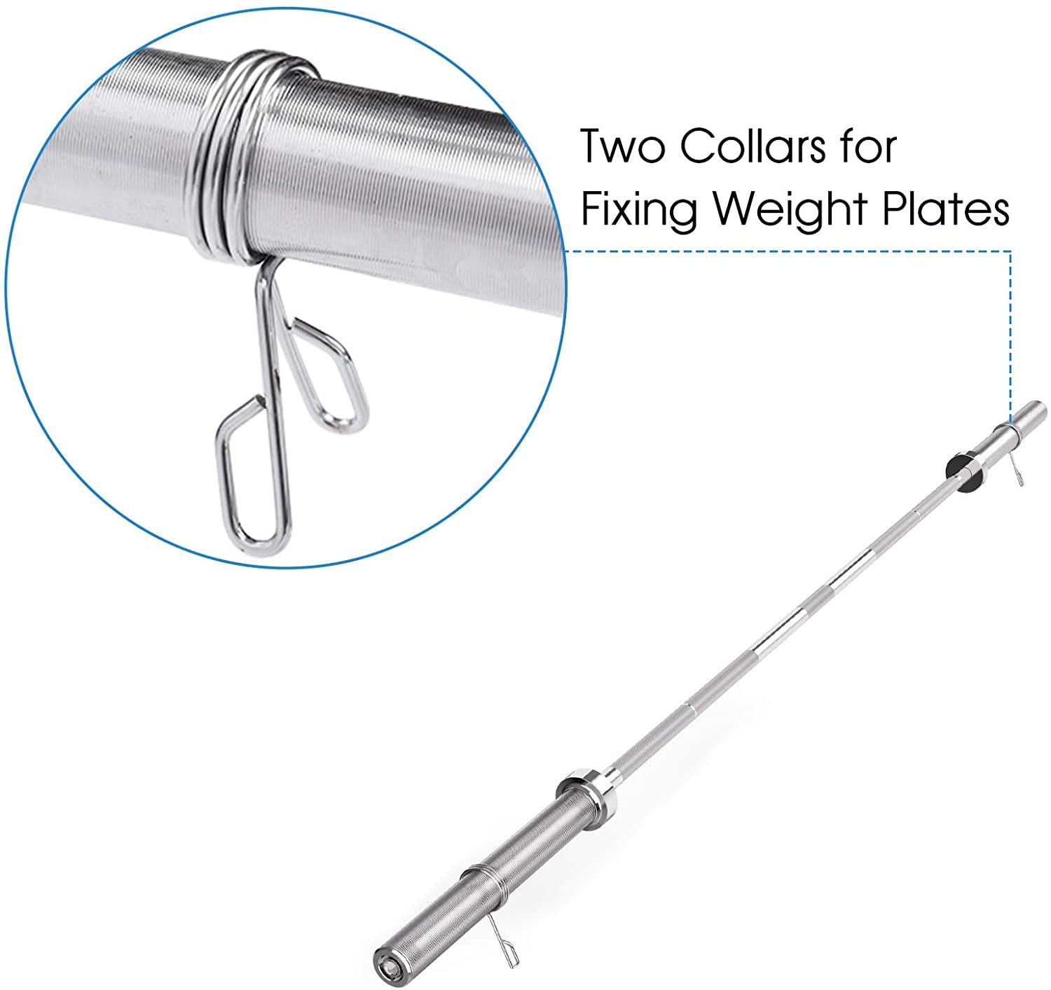Yoleo Olympic Barbell Bar 7-Foot for 1000-lbs Capacity Available for Weightlifting, Powerlifting and Gym Home Exercises Suitable for 2" Olympic Plates