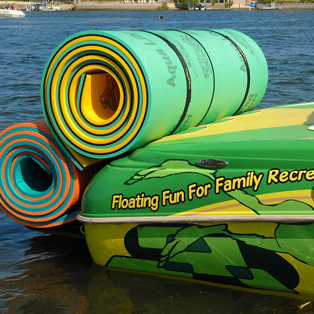 Aqua Lily Pad ALP12 Original Model 12 Foot Water Playground Floating Foam Island Mat with Storage Straps and Pad Protectors,