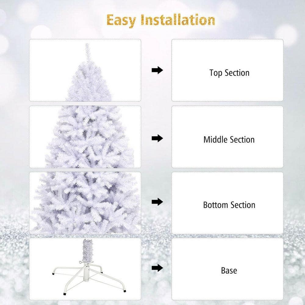 7.5 ft. Unlit Hinged Artificial Christmas Tree Premium Pine Tree 1346 Tips W/Metal Stand