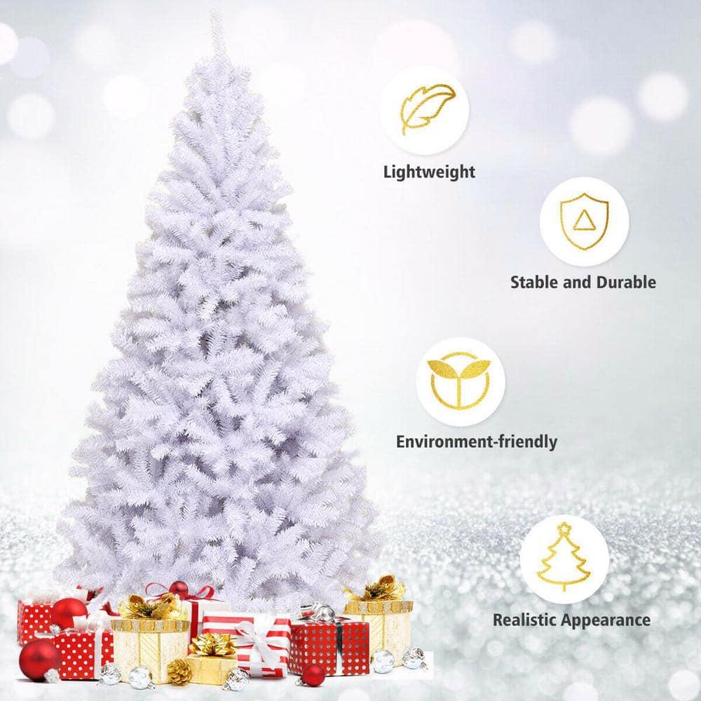 7.5 ft. Unlit Hinged Artificial Christmas Tree Premium Pine Tree 1346 Tips W/Metal Stand