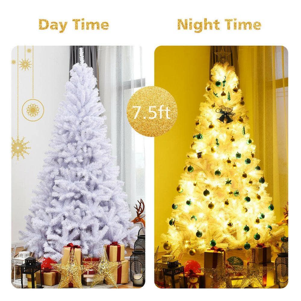 7.5 ft. Unlit Hinged Artificial Christmas Tree Premium Pine Tree 1346 Tips W/Metal Stand