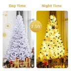 7.5 ft. Unlit Hinged Artificial Christmas Tree Premium Pine Tree 1346 Tips W/Metal Stand
