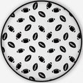 HitecAmerican Football Pet Mat,Mono Pattern with Black Rugby Balls American Culture Sports Play Decorative for Dogs and Cats,5'Round
