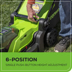 48V (24V x 2) 17" Brushless Cordless Push Lawn Mower, Includes (2) 4.0Ah Batteries and Dual Port Rapid Charger((200+ Compatible Tools, 45Min Runtime)