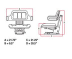 e-w222bl wrap around black universal tractor seat for john deere, ford, massey ferguson