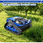 Remote-Controlled Lawnmower, 9HP Tracked Lawnmower, 22-Inch Mowing Width, Remote Start/Stop Control, Suitable for Farms, Gardens, Riverbanks, Lawns