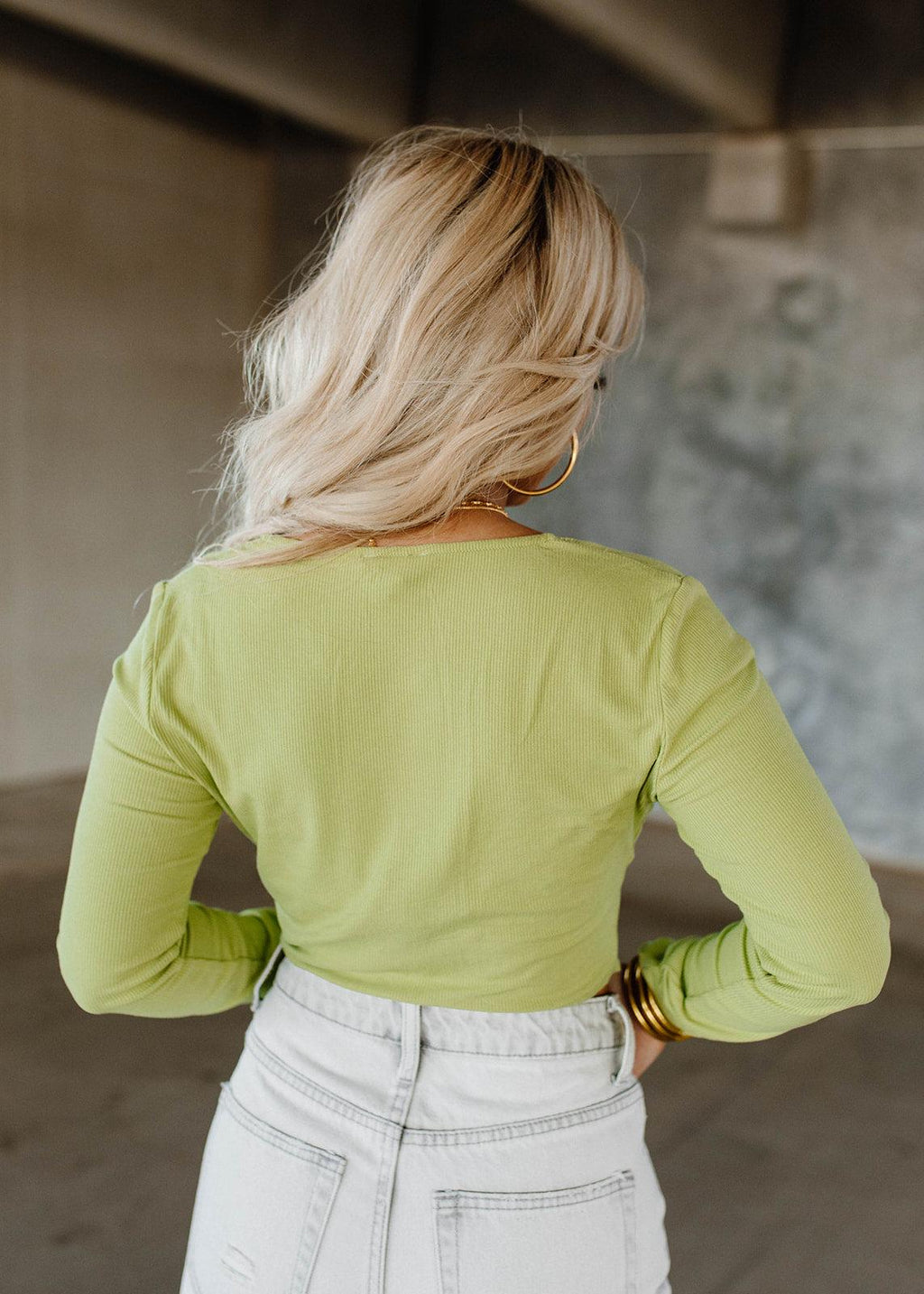 button &amp; lace ribbed top