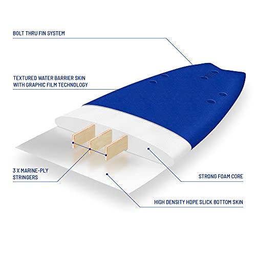 Wavestorm -Soft Top Foam 56" Surfboard/Fish Swallow Tail Surfboard for Beginners and All Surfing Levels Youth Complete Set Inclu