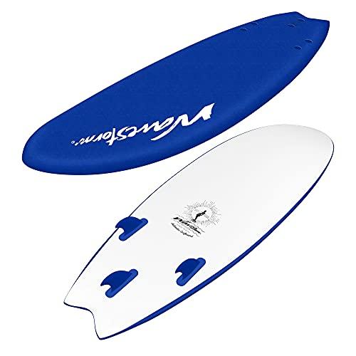 Wavestorm -Soft Top Foam 56" Surfboard/Fish Swallow Tail Surfboard for Beginners and All Surfing Levels Youth Complete Set Inclu