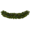 6 ft. x 18 in. Pre-Lit Christmas Pine Extra Wide Artificial Garland with 100 Multi-Colored LED Lights