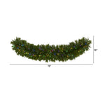 6 ft. x 18 in. Pre-Lit Christmas Pine Extra Wide Artificial Garland with 100 Multi-Colored LED Lights