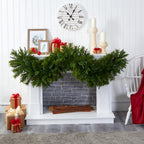 6 ft. x 18 in. Pre-Lit Christmas Pine Extra Wide Artificial Garland with 100 Multi-Colored LED Lights