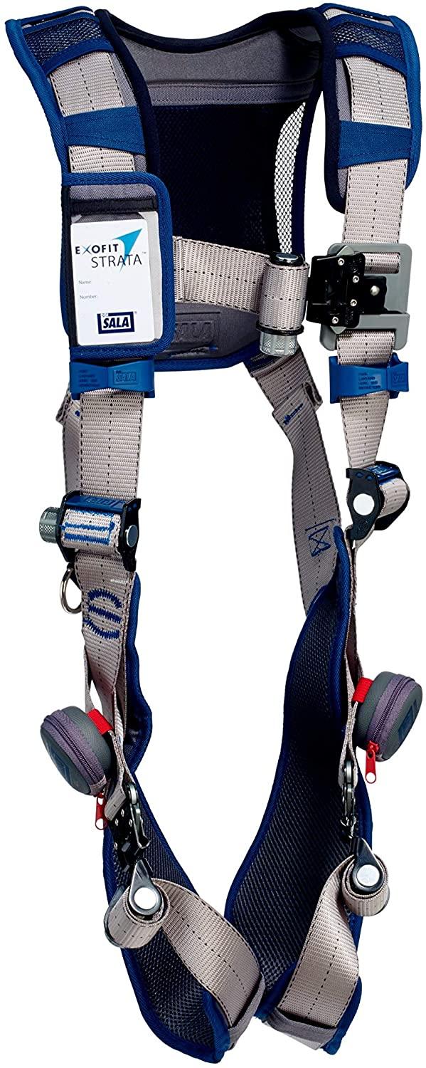 3M DBI-Sala Exofit STRATA Vest-Style Harness 1112476, Grey, Blue, Medium, 1 Ea