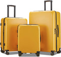 land 3 Piece Luggage Sets with X-Large Spinner Wheels, Expandable Hardshell Luggage Sets, Travel Suitcase Set TSA Approved (20/24/29-Inch, Yellow)