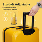 land 3 Piece Luggage Sets with X-Large Spinner Wheels, Expandable Hardshell Luggage Sets, Travel Suitcase Set TSA Approved (20/24/29-Inch, Yellow)