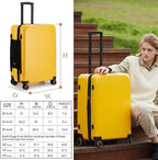 land 3 Piece Luggage Sets with X-Large Spinner Wheels, Expandable Hardshell Luggage Sets, Travel Suitcase Set TSA Approved (20/24/29-Inch, Yellow)